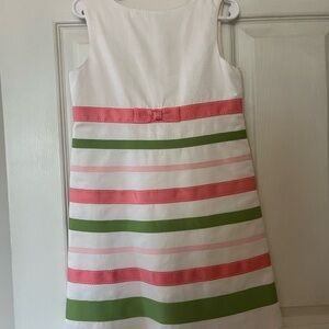 Gymboree Striped Kids Dress in White, Pink, and Green